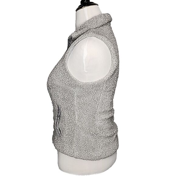 Patagonia Los Gatos Vest Women's Small Gray Full Zip Lined Sherpa Fleece Pockets - Picture 2 of 9